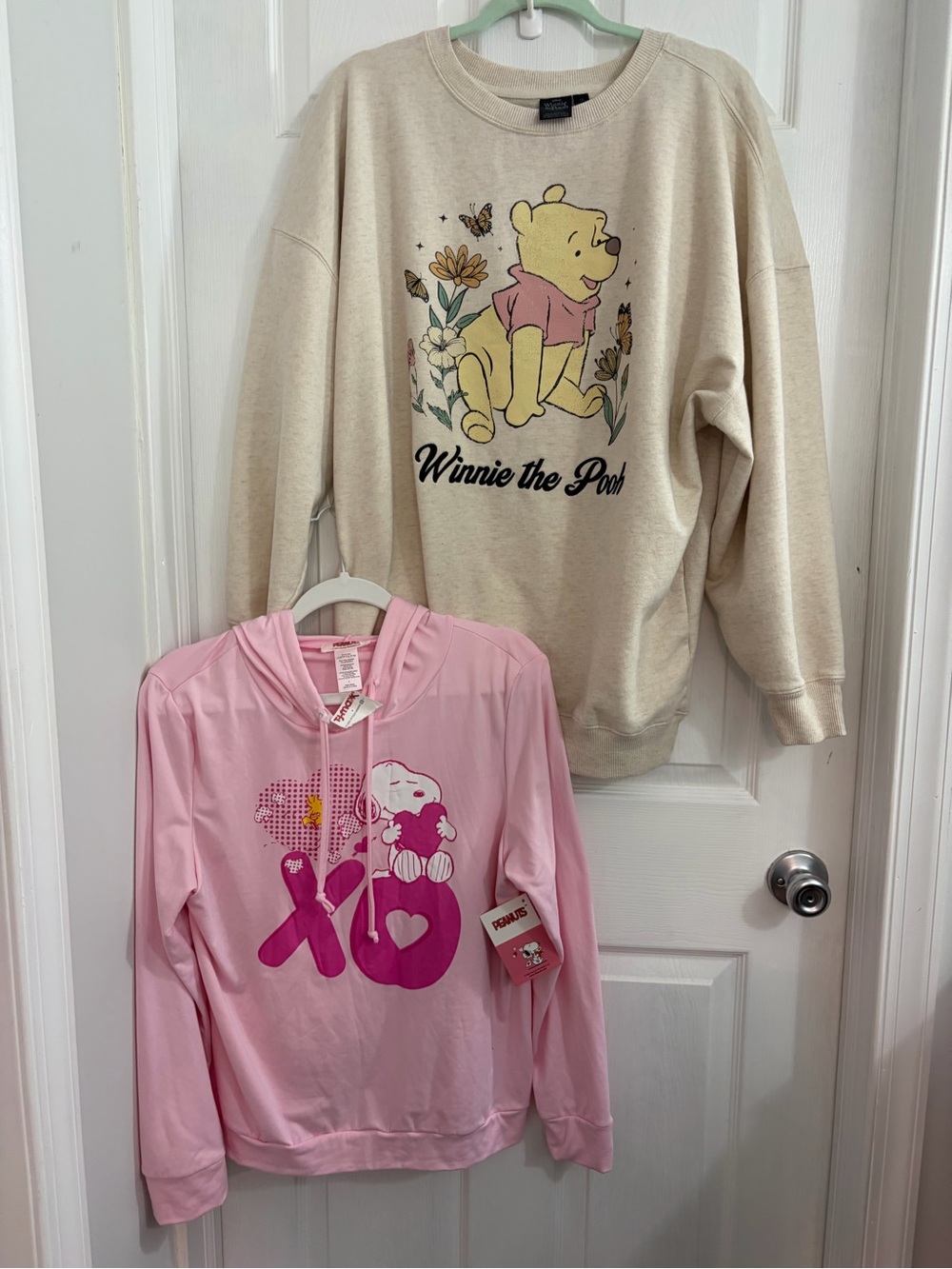Two Women’s Characters sweatshirts Winnie the Pooh and Snoopy. $15